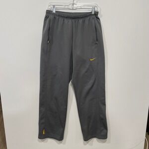 Nike Fit‎ Therma Men's Sweatpants M Gray Yellow Swoosh Livestrong Joggers